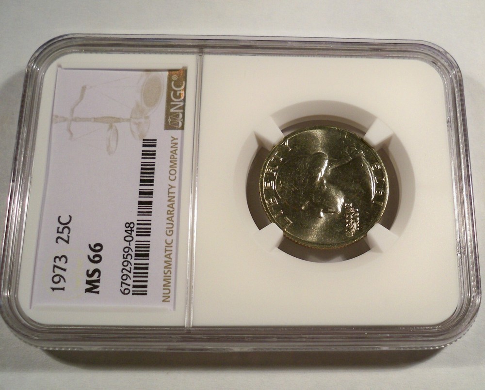 1973 NGC MS66 WASHINGTON QUARTER 25c MS 66