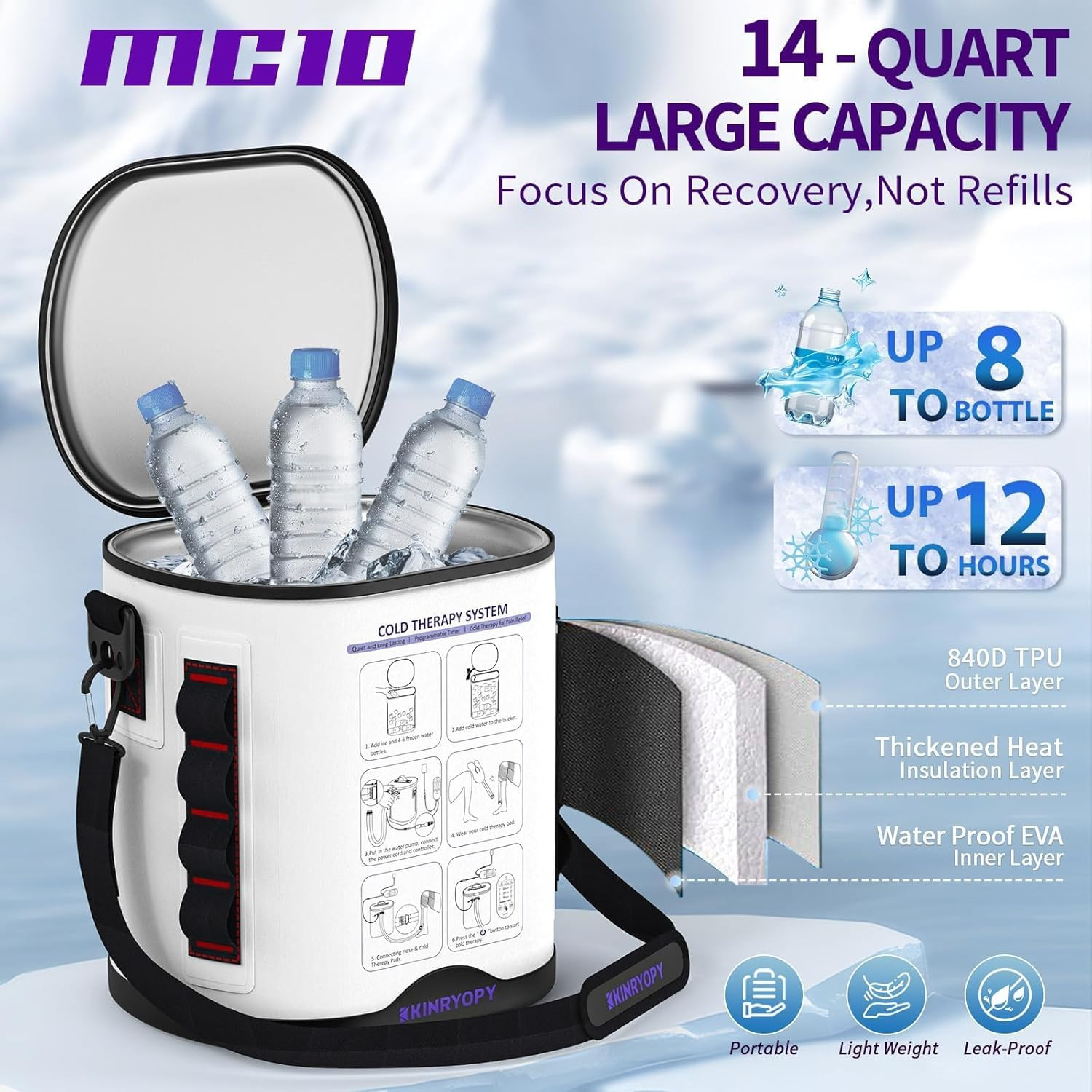 Cold Therapy Machine for Shoulder with Programmable Timer, Portable Ice Machine