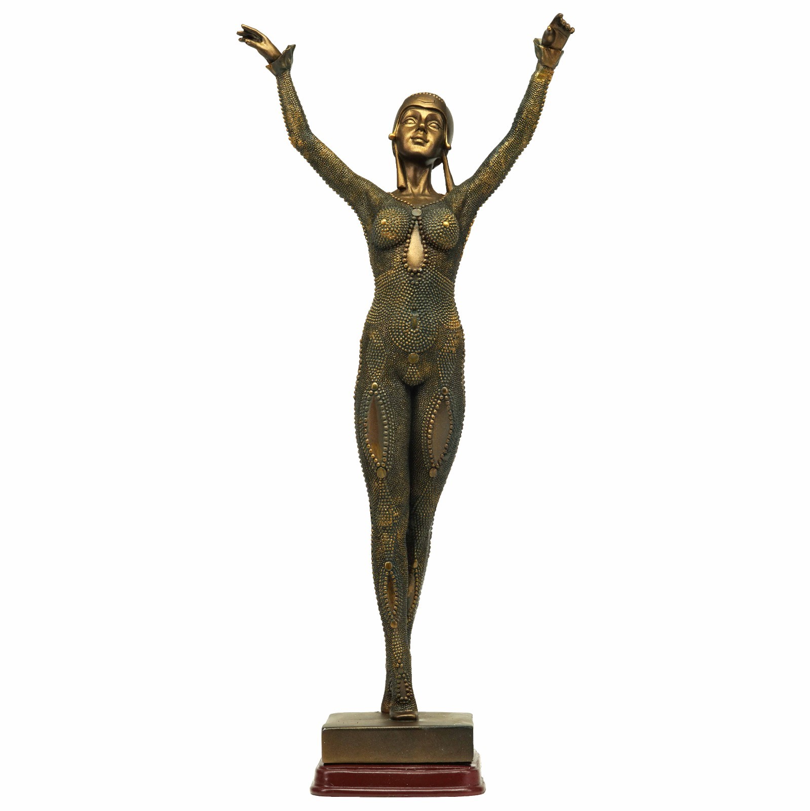 Design Toscano Bronze Finish Demetre Chiparus Durga Dancer Cast Stone Resin 15"