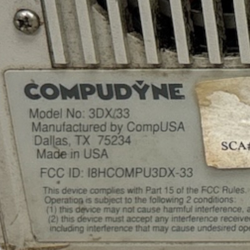 Vintage Compudyne 3DX/33 Computer PC w/ RT101+ Keyboard