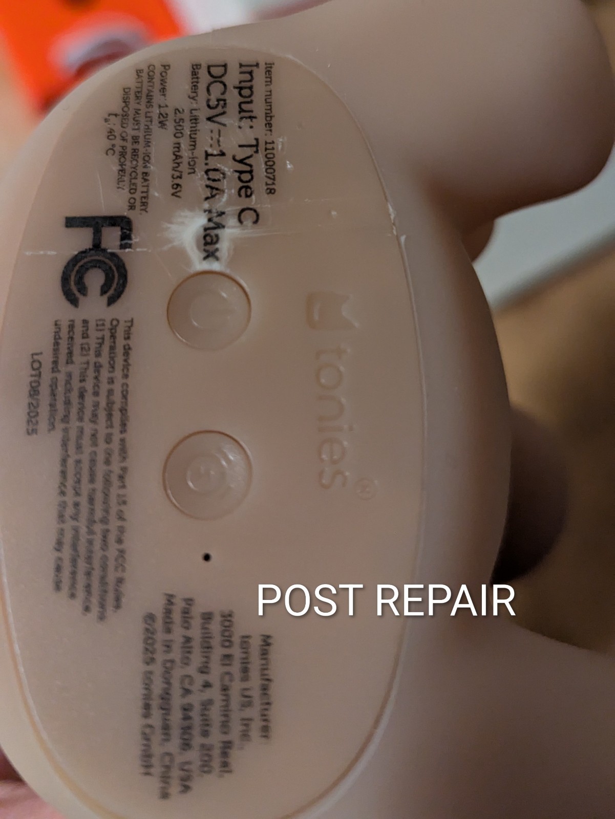 REPAIRED - Tonies Sleepy Friends Sleepy Bear Night Light - Tested And Working