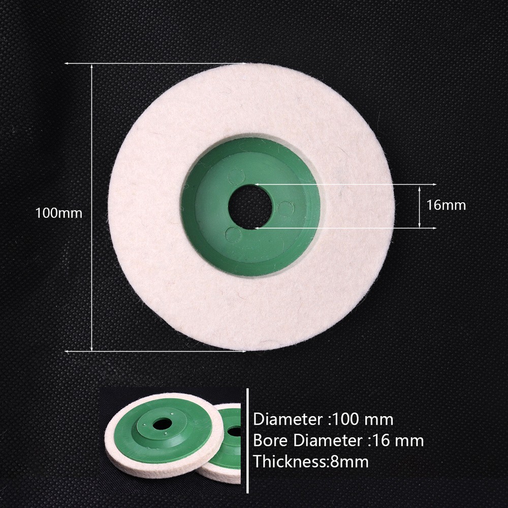 US 10PCS 4" 100mm M16 Soft Wool Buffer Pad Grinder Polishing Buffing Wheel