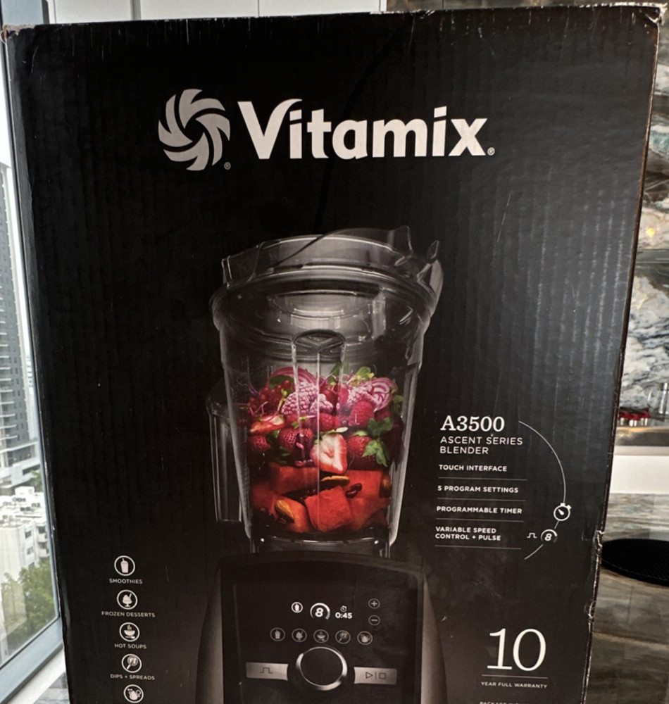 Vitamix A3500 Ascent Series Professional Blender, Black, Touch Interface