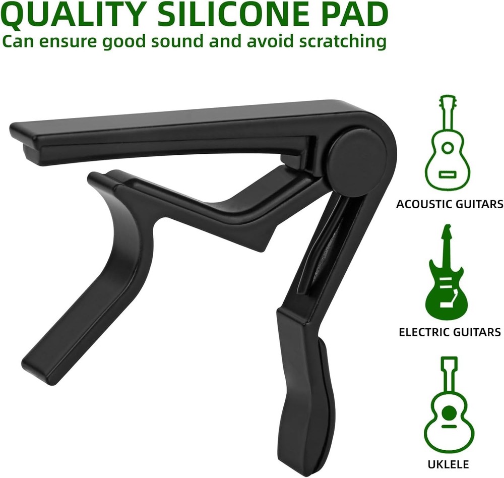 Versatile Professional Capo for 6 String Guitars & Ukuleles - Quick Change