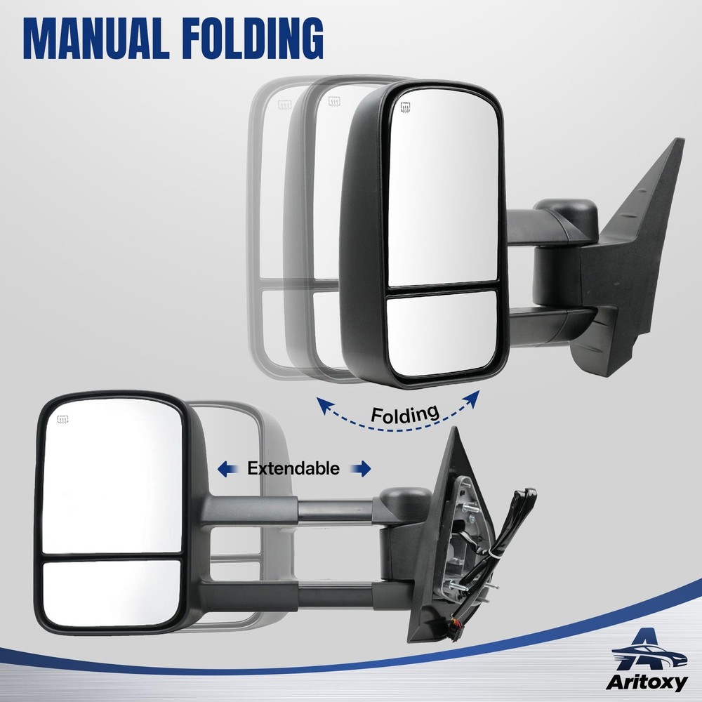 Aritoxy Driver Left Towing Mirrors Power Compatible with Mirror, Black