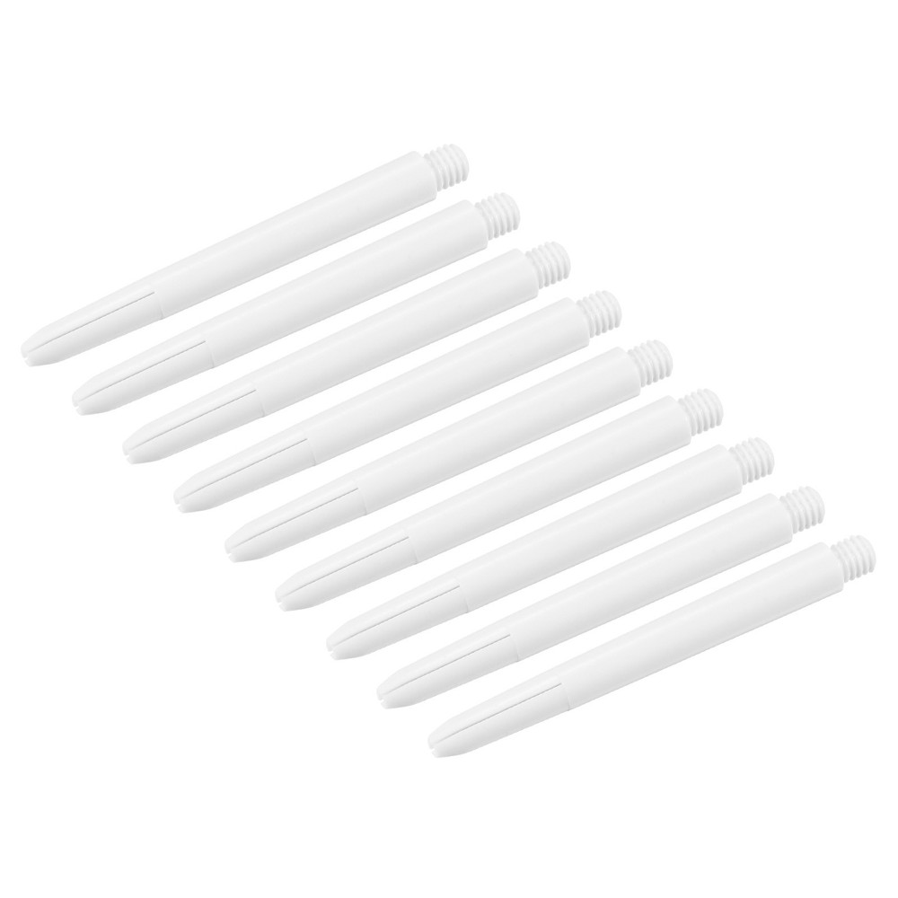 48mm Dart Shafts, Medium 2BA Thread Plastic Dart Stems - 15 Pack (White)