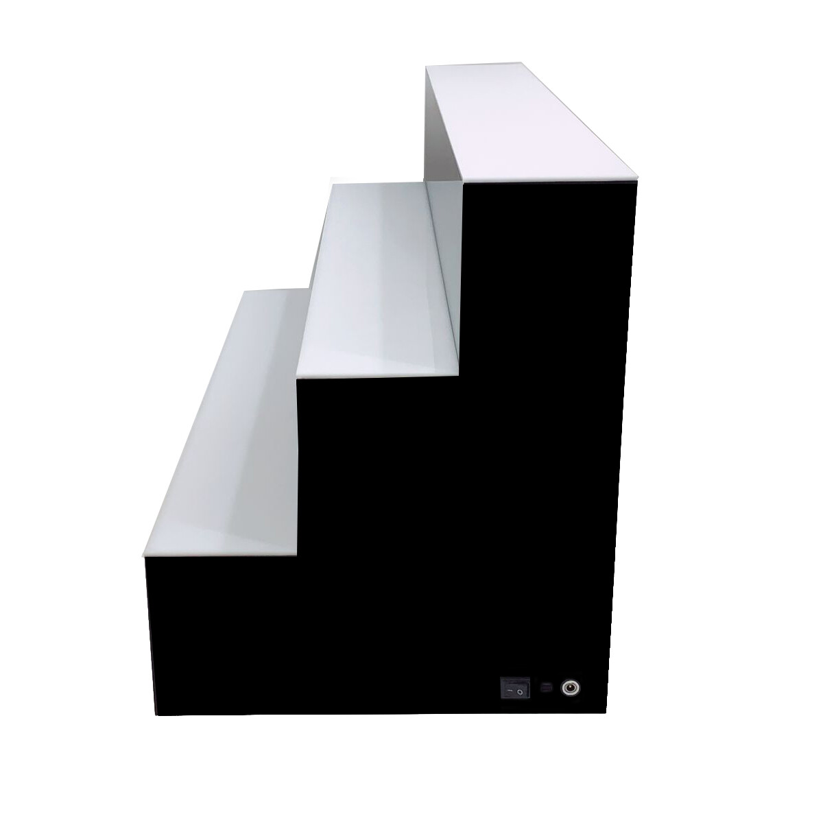 24" 3 Tier Step - RGB LED Lighted Back Bar Liquor Bottle Shelf Display Stand NEW