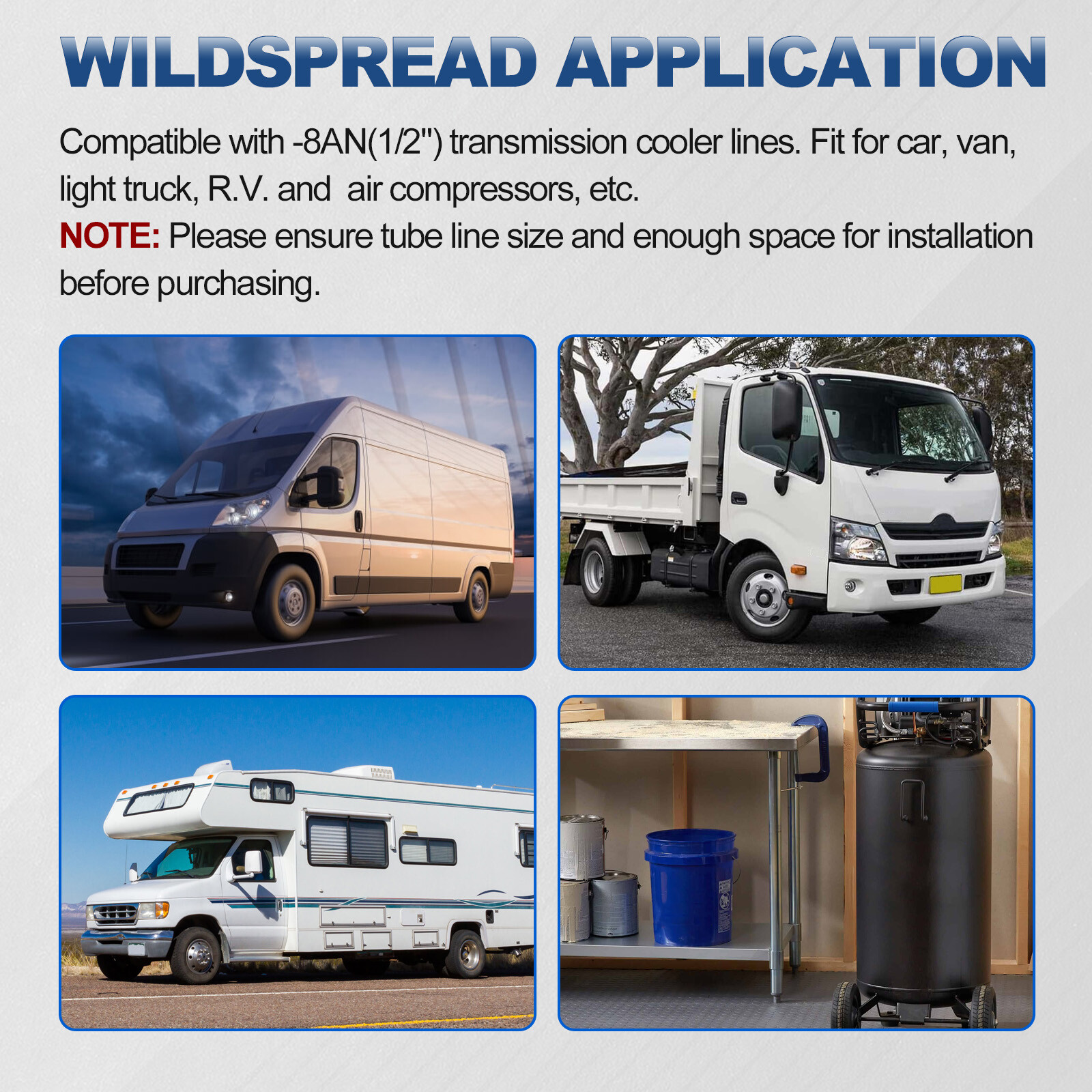 16 Pass 1/2" Transmission Cooler 8AN Tube Fin Cooler Air Compressor Aftercooler