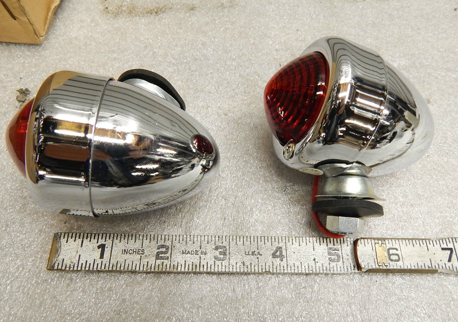 Pair Bullet Lights Harley Turn Signals Marker lights Willys 12v FLH Motorcycle