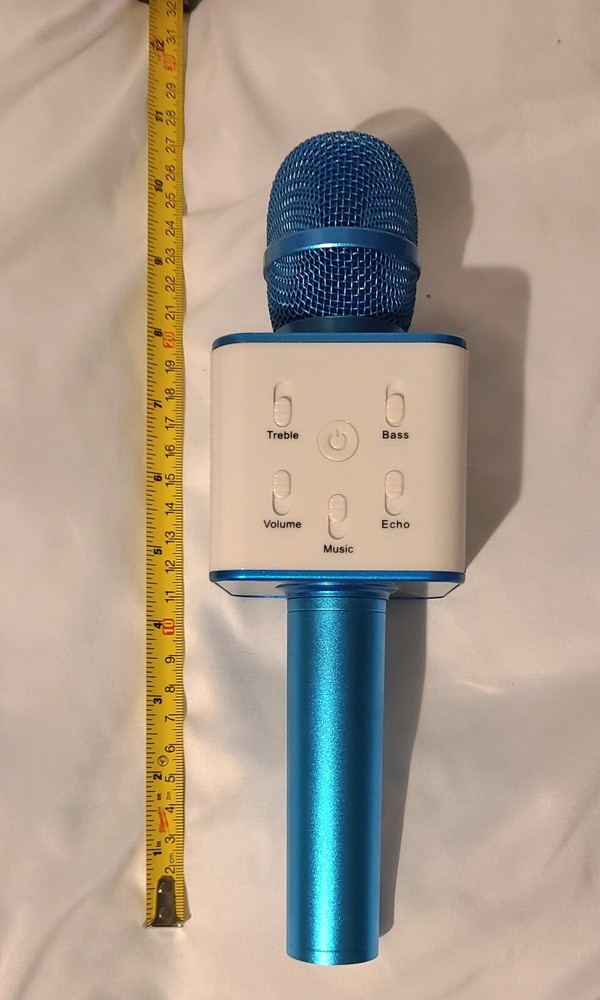 Bluetooth Wireless Handheld blue Microphone Karaoke Stereo USB Player