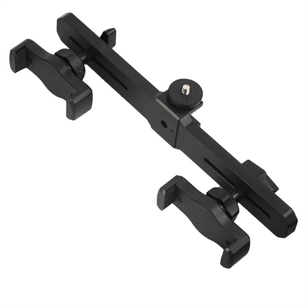 Double Cell Phone Plastic Holder Adjustable Stand Support Tablet Mount Clamp