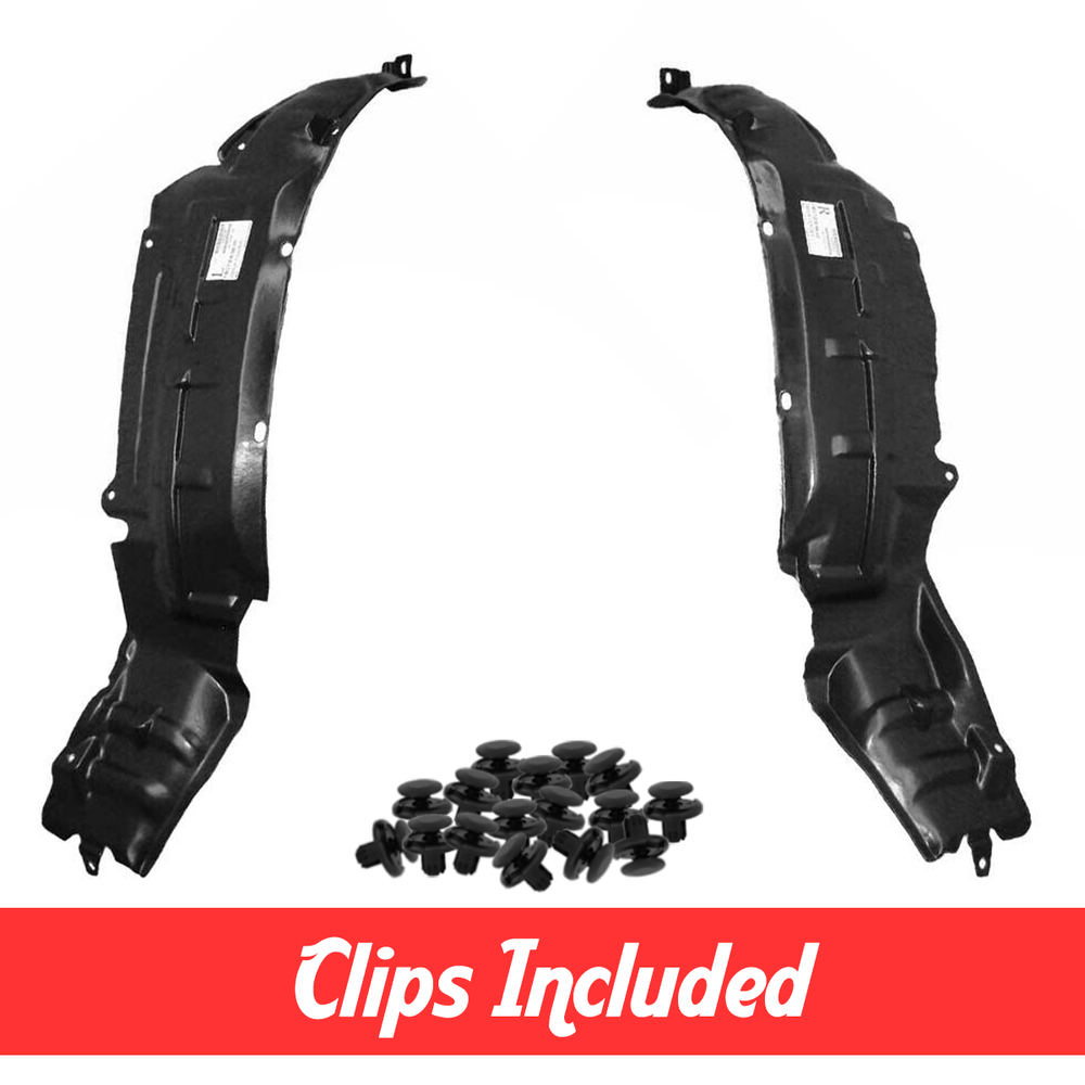 Front Driver & Passenger Side Fender Liner Set w/ Clips For 1998-2004 Frontier