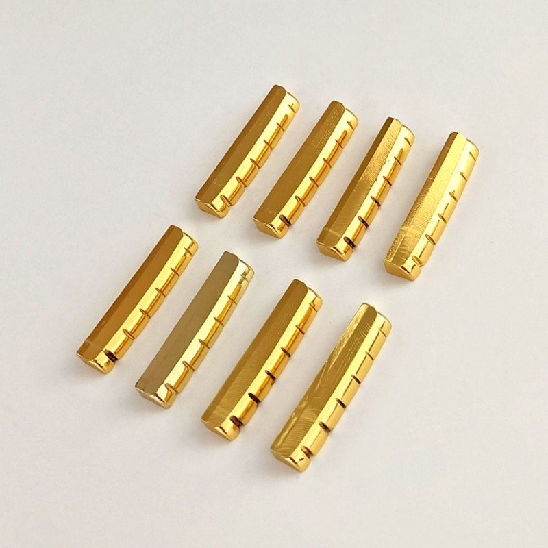 Brass Nut Saddles Set for Guitar Upgrade Includes 6 String Pegs and Component