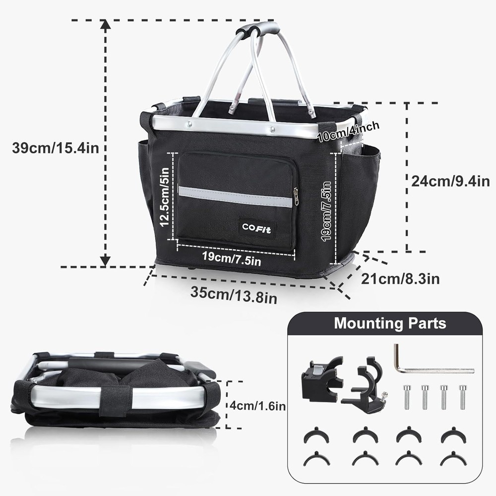 Aluminum Frame Bike Basket for Commuting-
