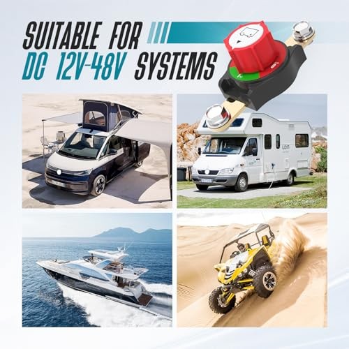 Battery Disconnect Switch, Battery Disconnect Switch On/Off 275A 12V Side Post