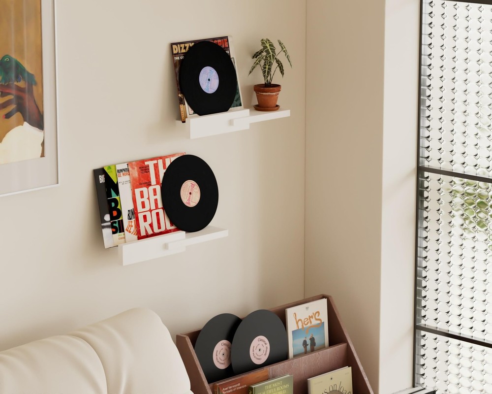 Solid Pine Floating Wall Shelf, Minimalist Wooden Display Shelf with Front Gu...