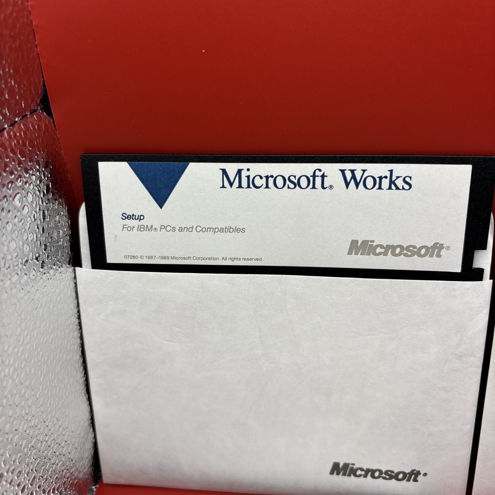 Vtg Microsoft Works 5.25” Floppy Disk Lot IBM PC DOS Software Untested