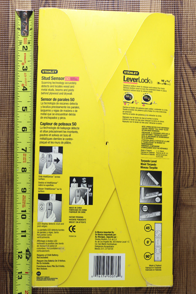 Stanley Picture Hanging Kit 95-076 Stud Sensor Level Tape Rule