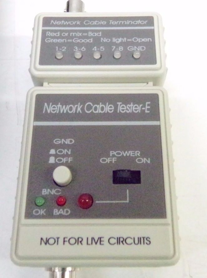 NETWORK CABLE TESTER + BNC LED INDICATOR CABLE TERMINATOR + CARRY CASE