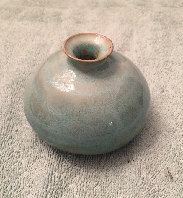 Ceramic Blue Vase 3.5” X 2.5”