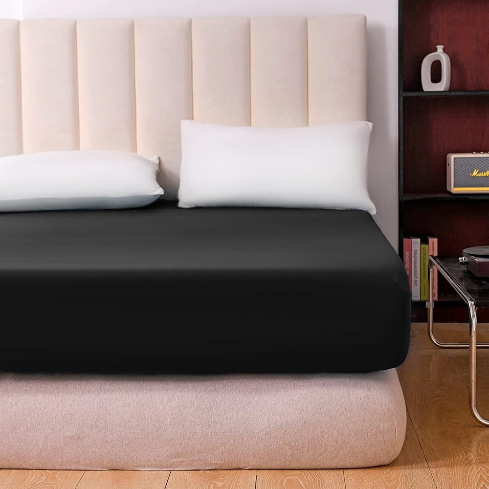 18"- 21" Extra Deep Pocket Fitted Sheet Elastic Corner Straps Soft Bed Sheet Set