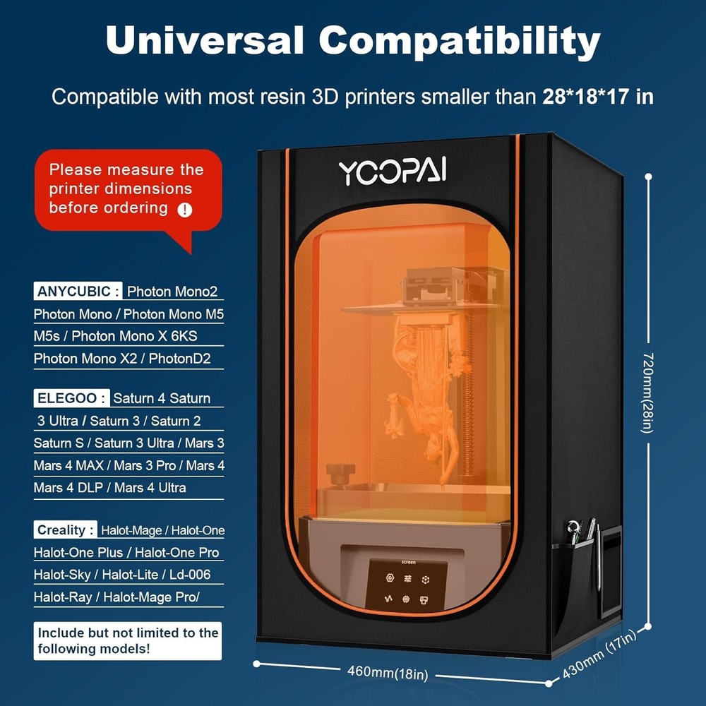 Multifunctional Resin 3D Printer Enclosure with Ventilation Filter, High Quality