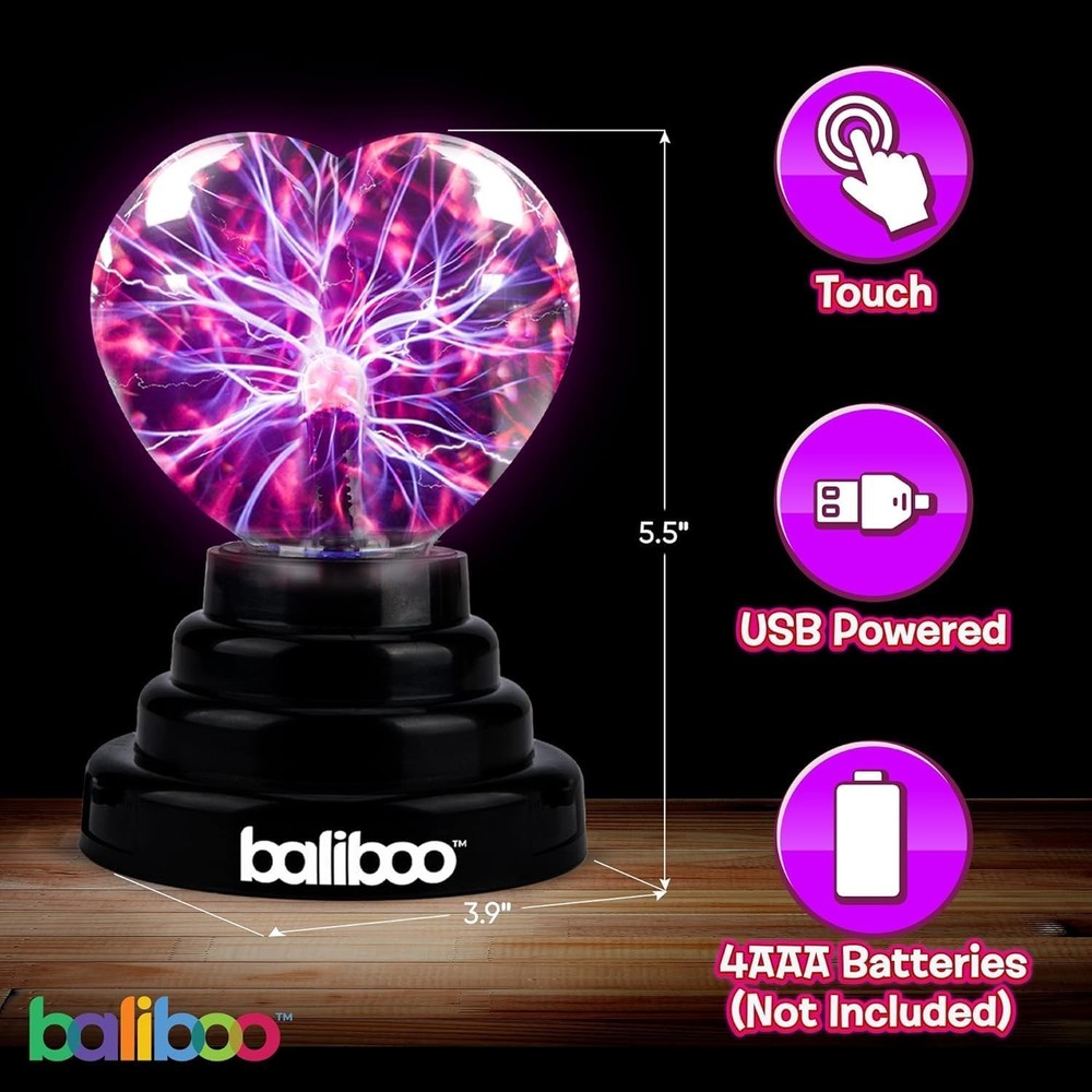 Valentine Heart Plasma Globe - USB & Battery Powered