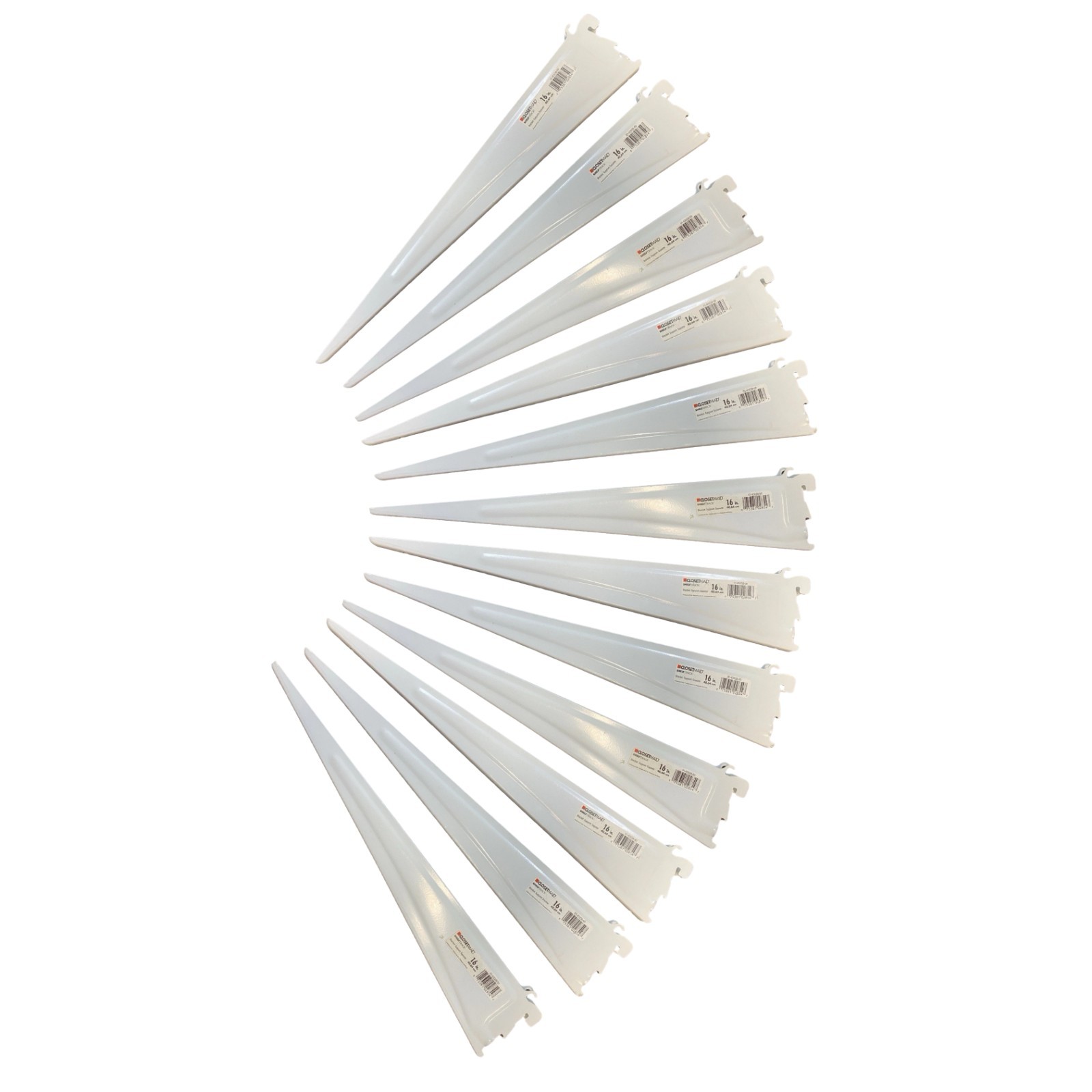 Closetmaid 285400 16-In. White Shelf Track Bracket Lot of 12