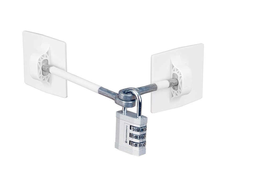 Refrigerator Lock (White with Silver Combination Padlock)