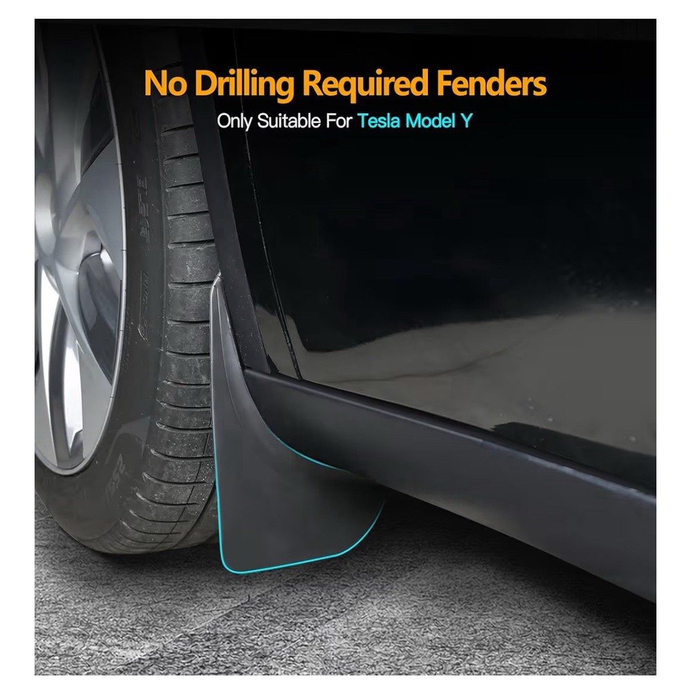 HSB Compatible for Tesla Model Y Mud Flaps Splash Guards 2020-2024 Models
