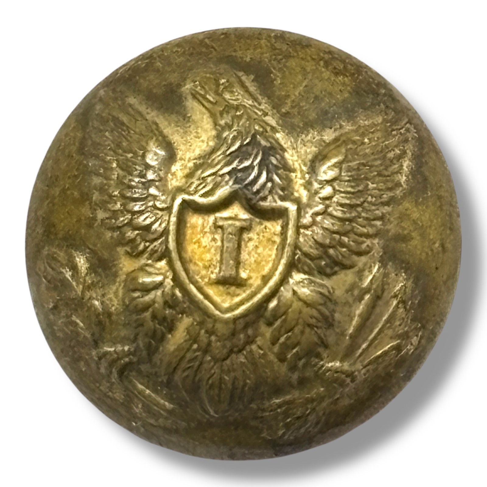 Civil War Era Scovill U.S. Infantry Officer Button “I” Eagle Brass 22mm Shank