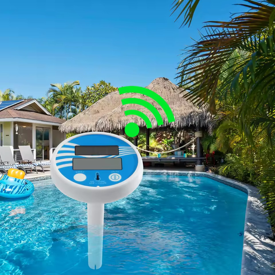 Solar Digital Pool Thermometer Floating Waterproof LCD Spa Hot Tub Temperature