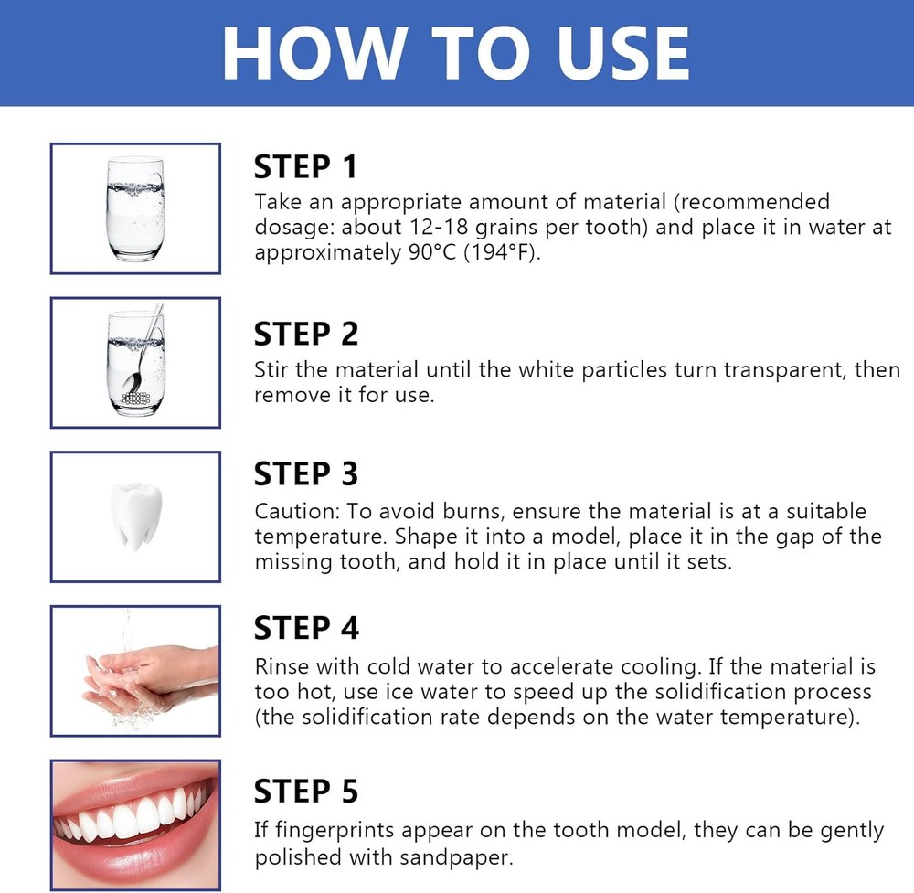 Tooth Repair Kit, Moldable False Teeth, Tooth Replacement Missing Teeth, Teeth F