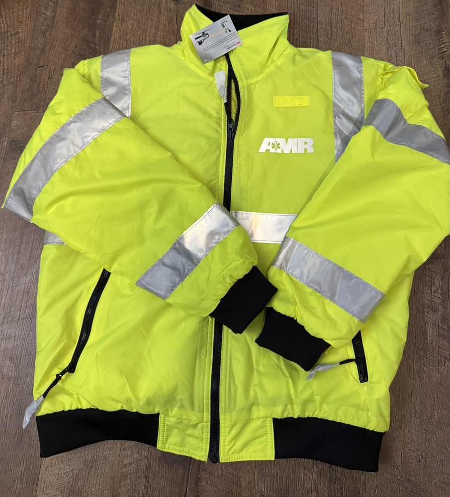 AMR EMS Reflective Jacket Size Medium New With Tags VEA Visibility Enhanced