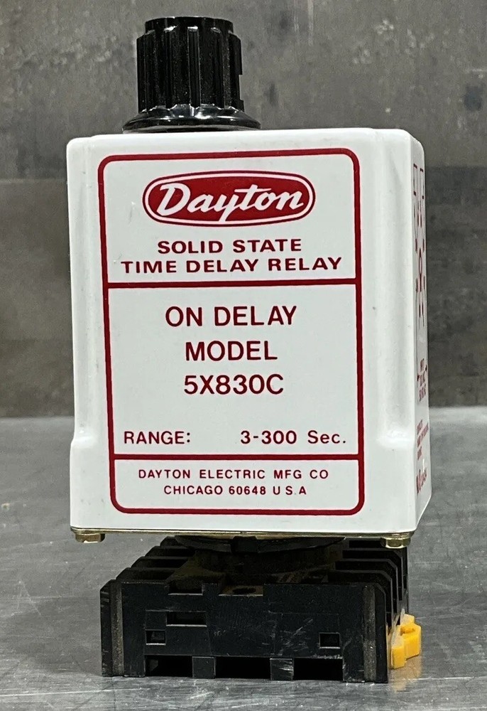 DAYTON 6X155C SOLID STATE TIME DELAY RELAY 3-300 Sec Nos Surplus