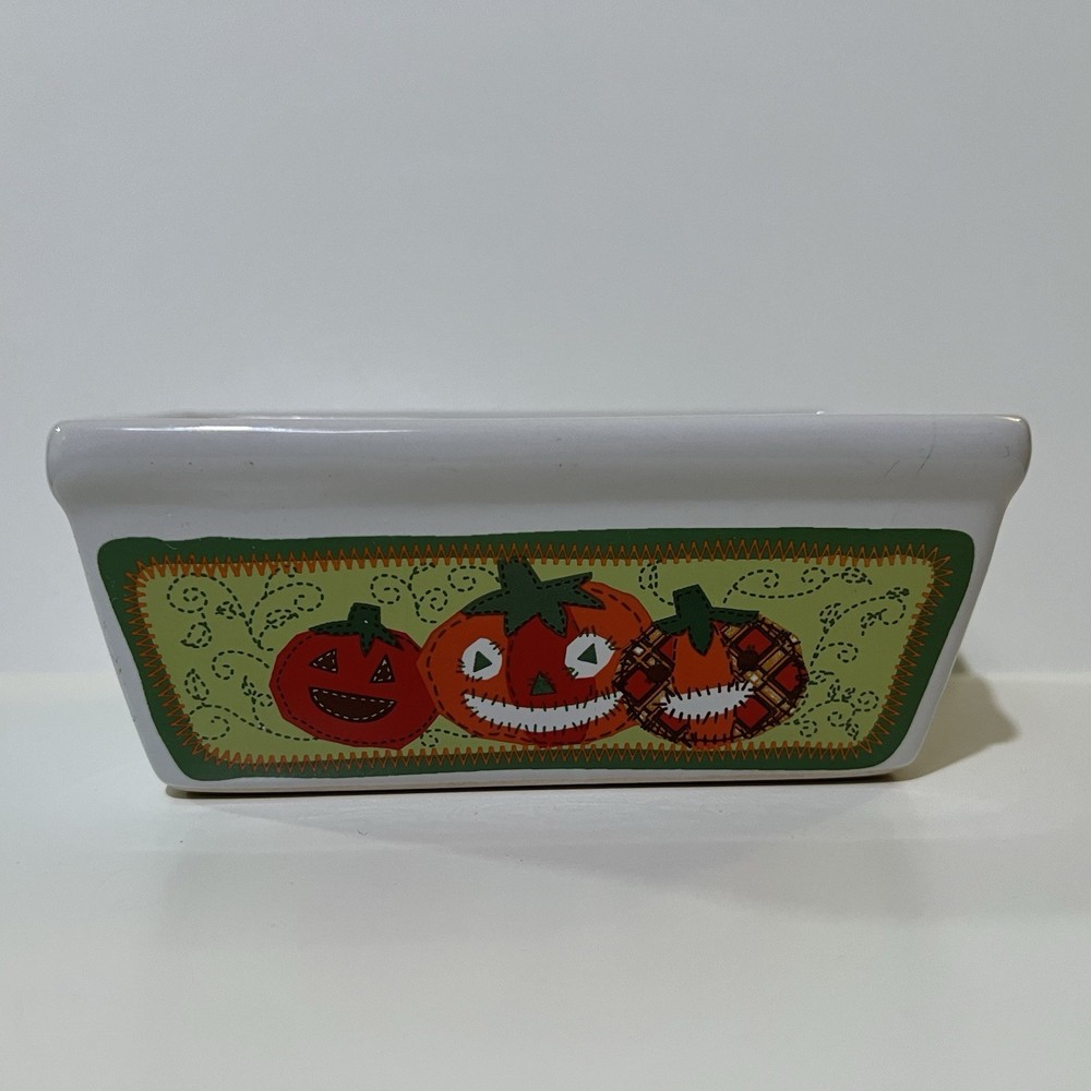 Ceramic Mini Loaf Bread Pans PUMPKIN Halloween