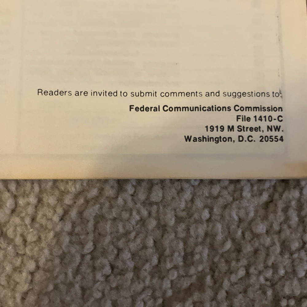 Radio - TV Interference Problems, FCC Manual, Published May 1977, First Edition