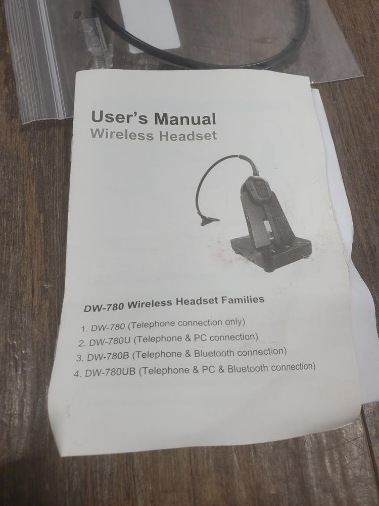 U84 ♻ INNOTALK Wireless Headset DW-780 DECT Wireless Universal Base & Monaural..