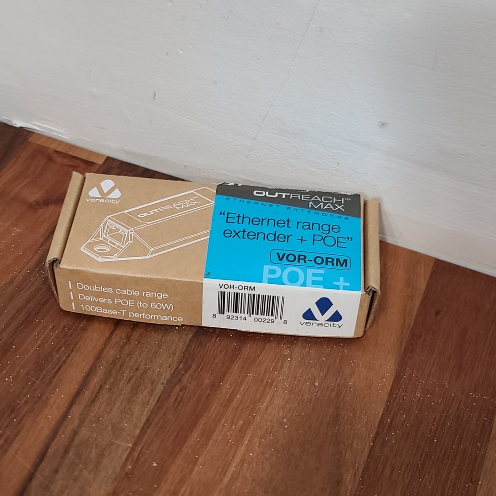 Veracity VOR-ORM Ethernet Range Extender + POE Opened Box *No Manual*