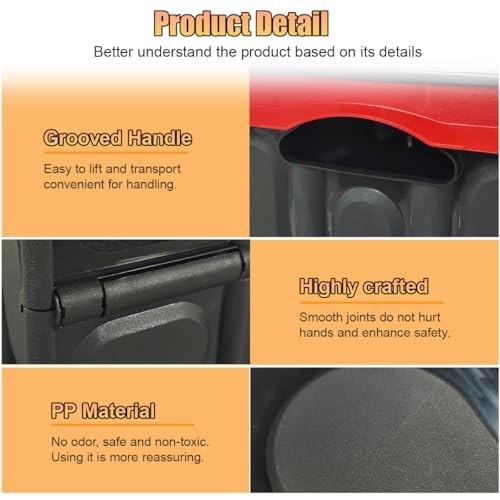 Car Trunk Organizer, Foldable Plastic Cargo Storage Box with Lid, Large Black