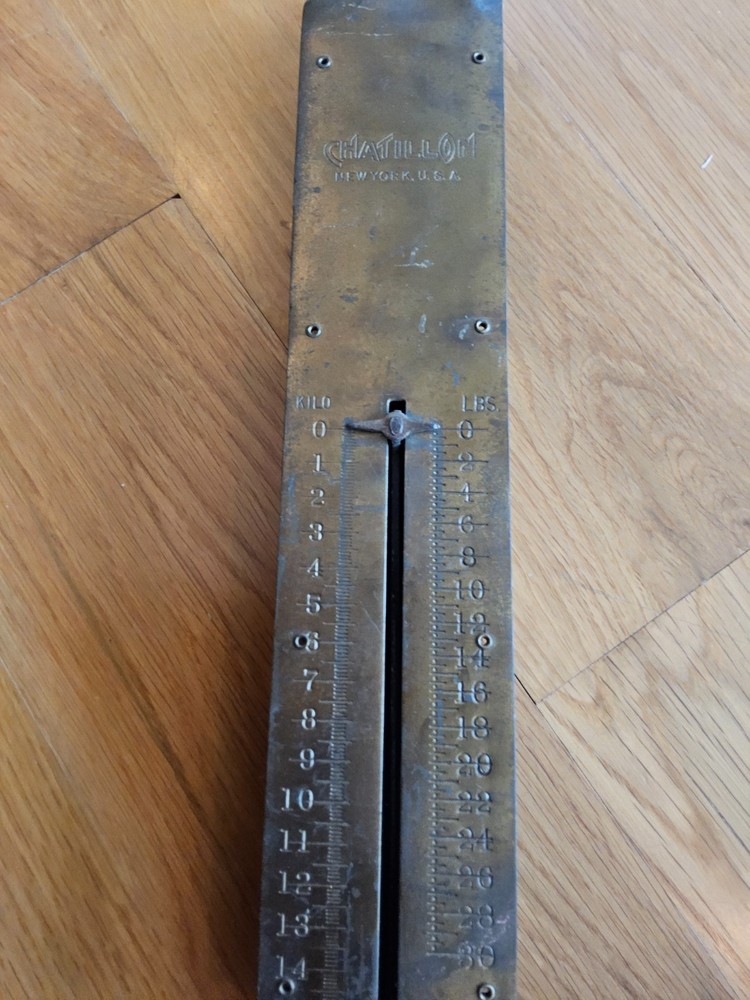 Antique Chatillon Hanging Scale, 30 lb 15 kilo