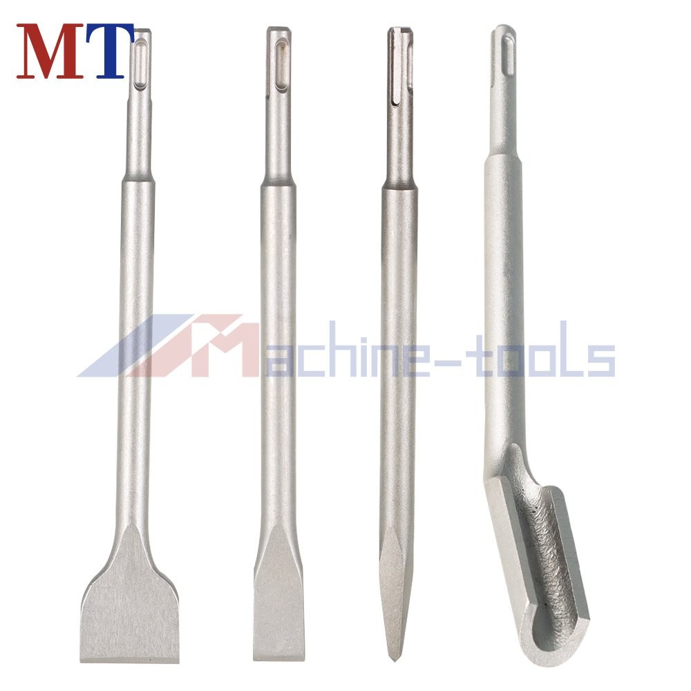 4 × Flat Chisel Grooving Chisel & Point Chisel Durable SDS Plus Chisel Bits