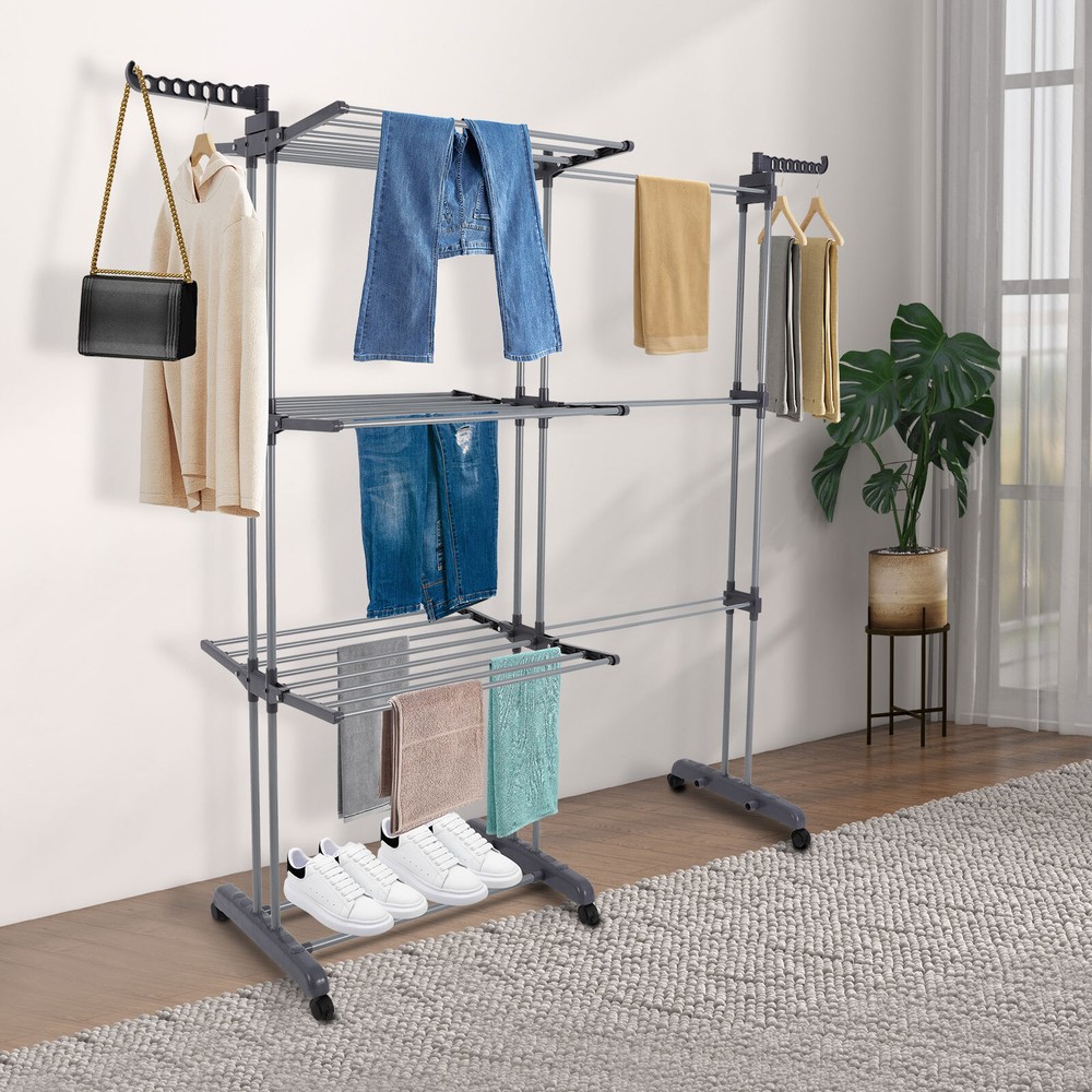 Foldable Clothes Drying Rack, Foldable Drying Rack, 3-Tier Folding Drying Rack
