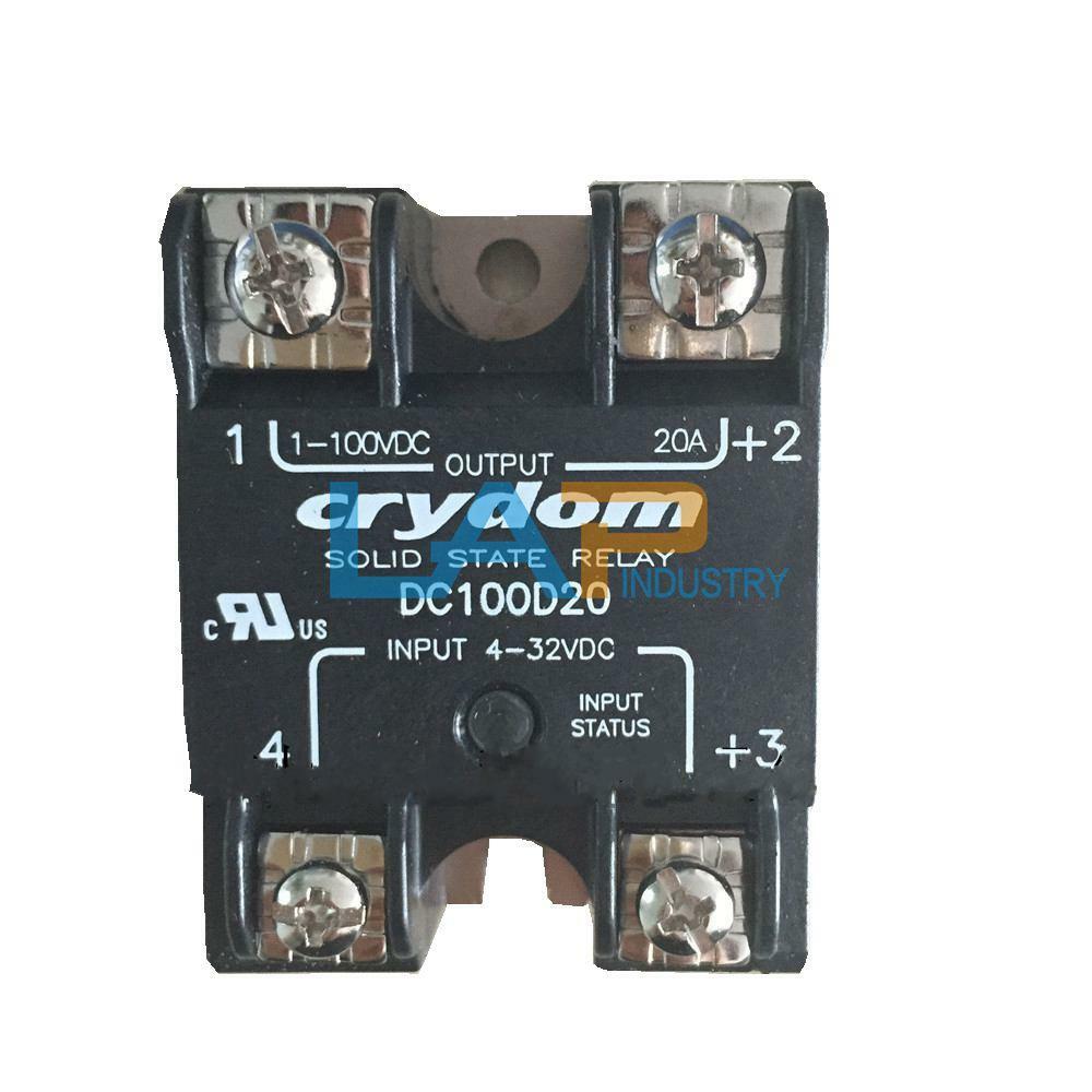 New For Crydom DC Solid State Relay DC100D20 INPUT 4-32VDC OUTPUT 20A 1-100VDC