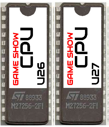 Bally Game Show Pinball Machine CPU Complete Rom Set U26 - U27