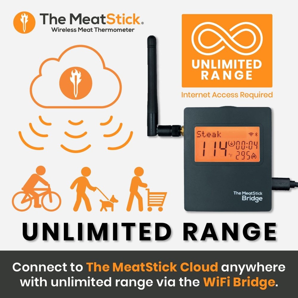 MeatStick BBQ & Kitchen 2.0 Bundle [2-Probe/Unlimited Range] | Quad Sensors S...