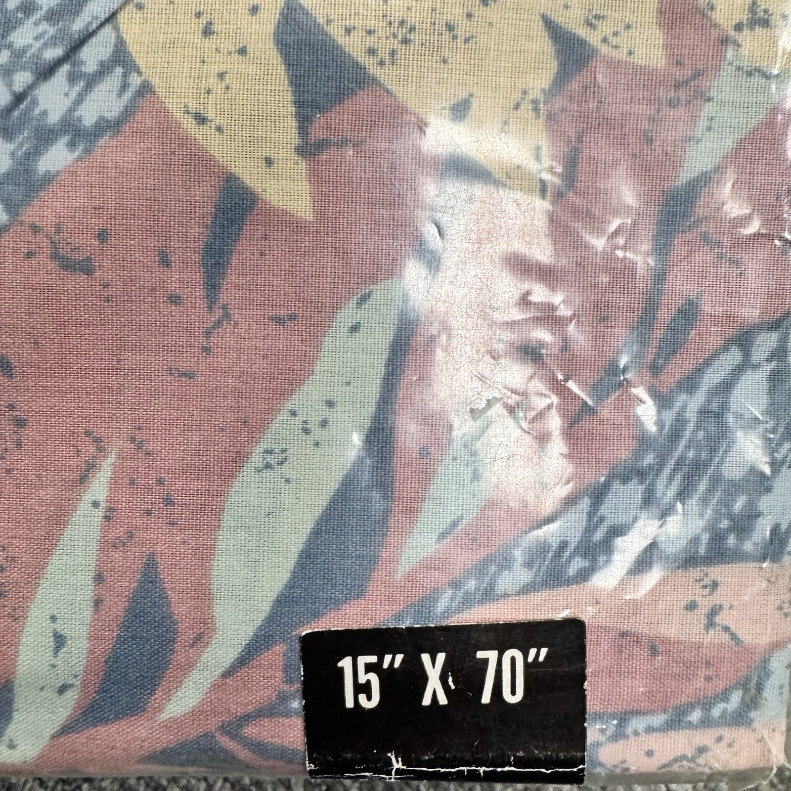 Vintage 90s Cozumel Beach Print Table Runner 15x70 Tropical Leaf Pastel NEW