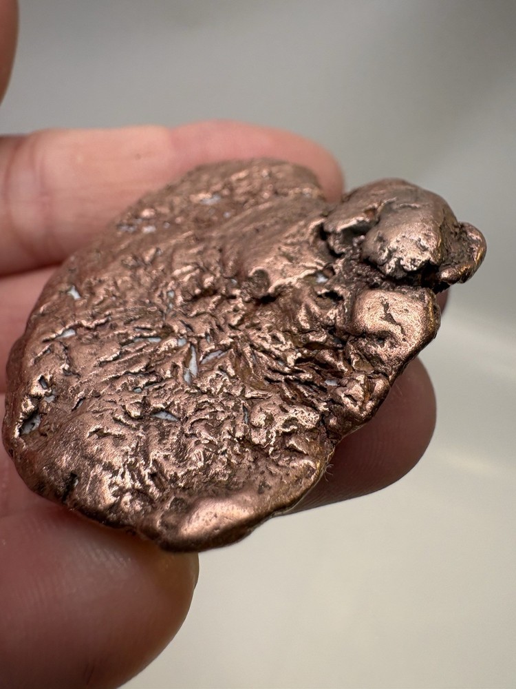 Pure Native Michigan Solid Copper Nugget Specimen Keweenaw Peninsula Mineral
