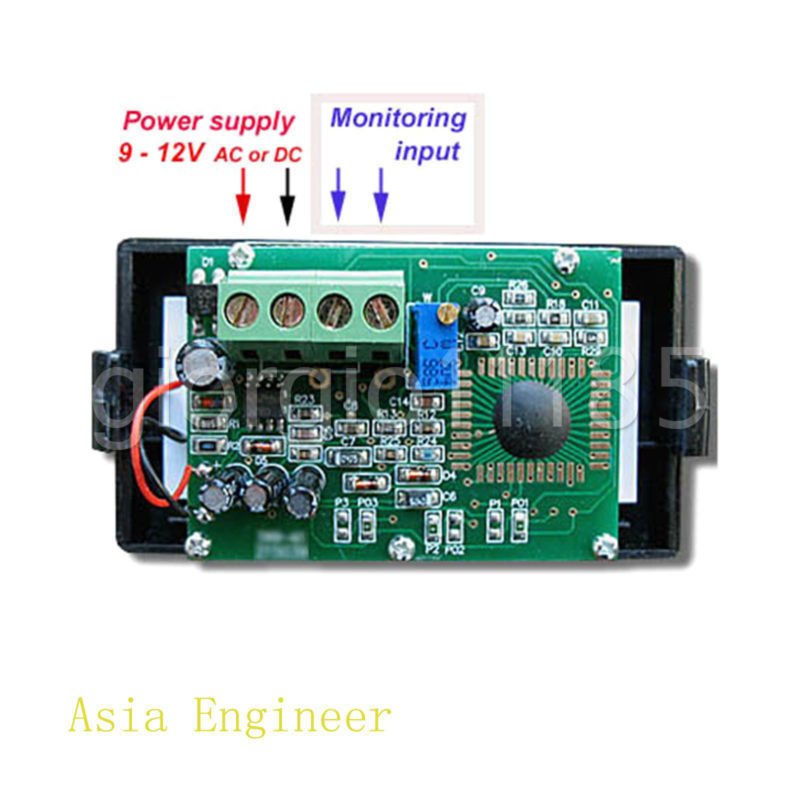Blue LCD Digital AMP Current Panel Meter Ammeter AC 0~5A