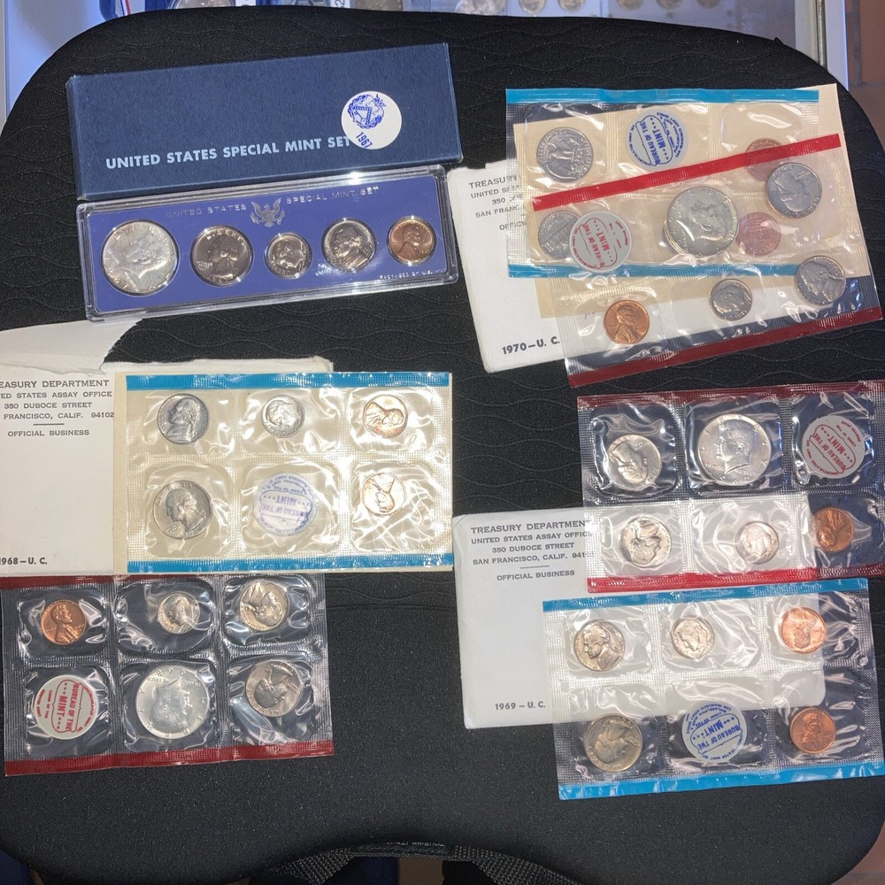 12 US Mints Sets 1967-1978; 12 SETS TOTAL Some Nice Toning